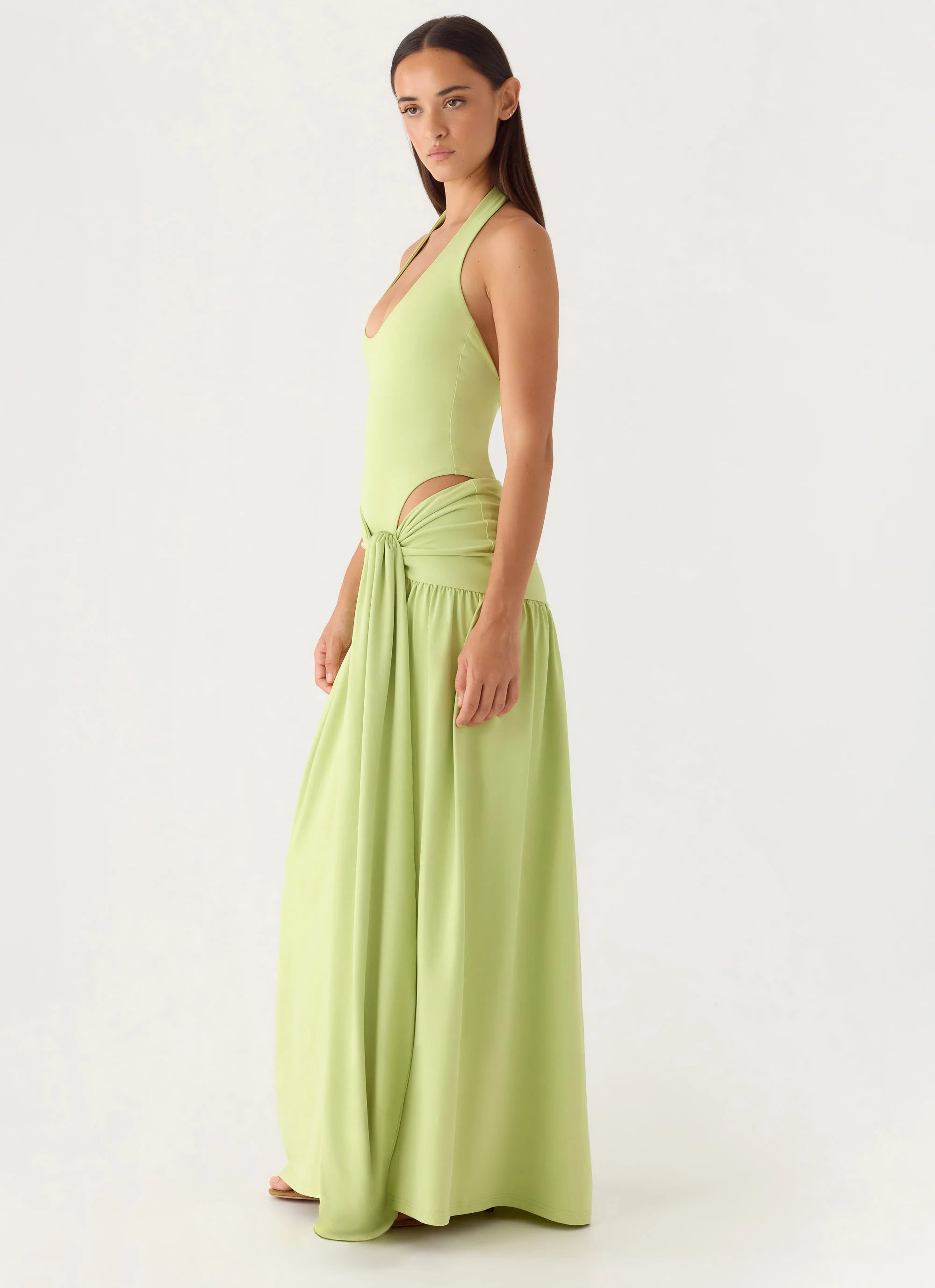My Answer Bodysuit Maxi Dress - Lime